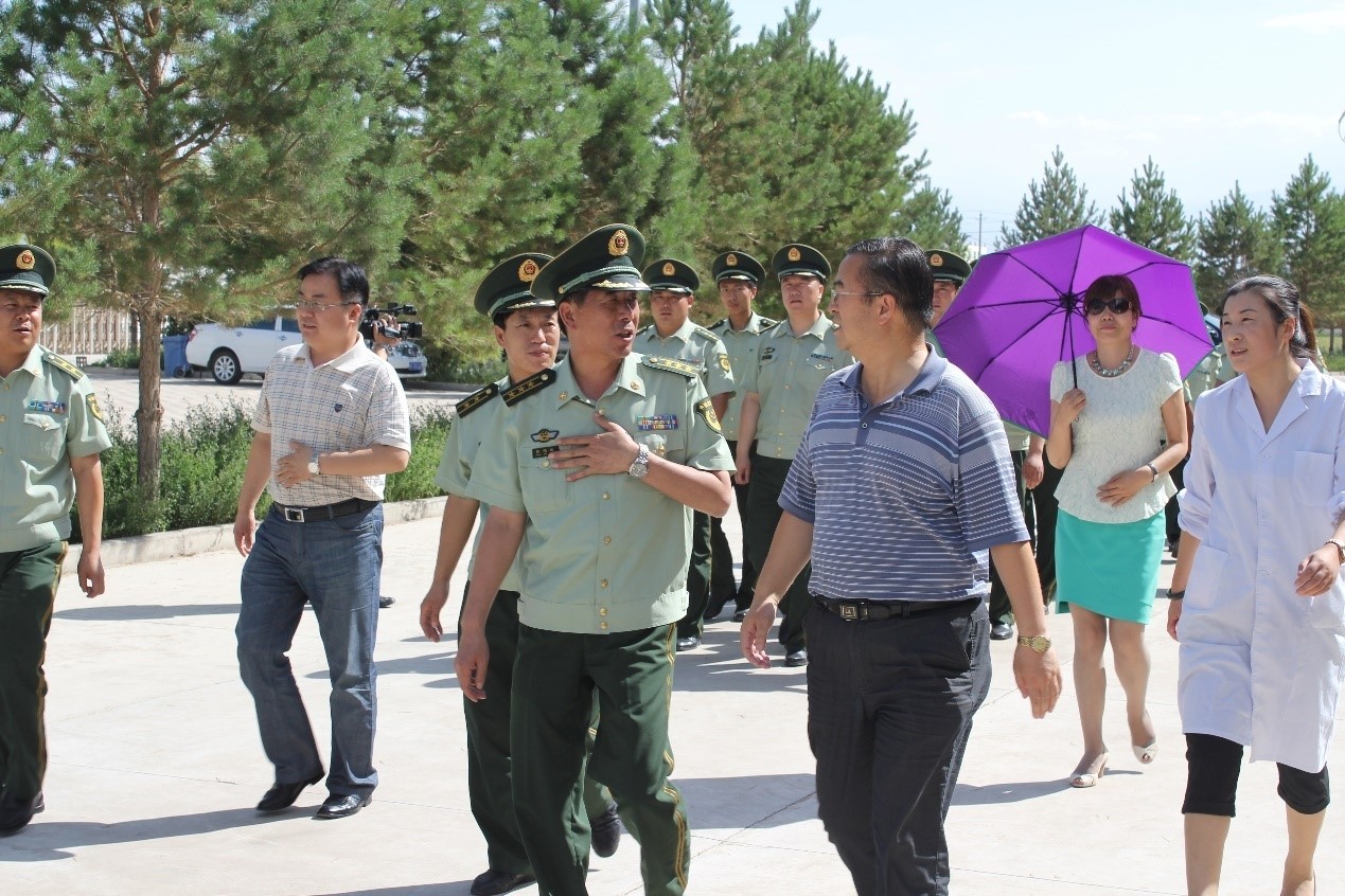 For celebrating July 1, a troop in Jiuquan comes to our company for visiting and study.